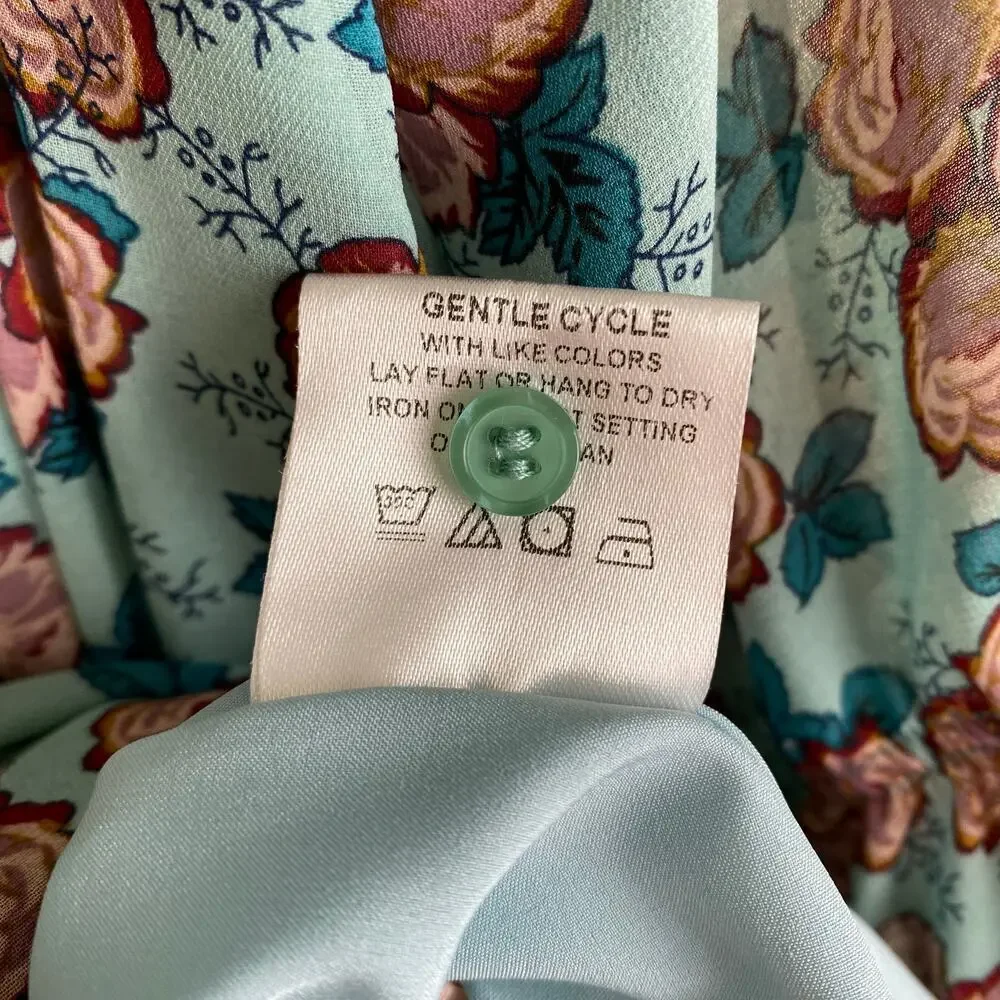 The Shirt Nicky Floral Ruffle Mini Dress Mint Eyelet Lace Medium